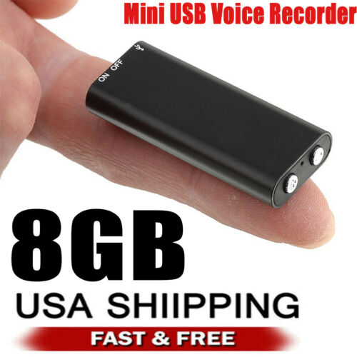 Mini Spy Audio Recorder Voice Listening Device 96 Hours 8gb Bug Recording New Us
